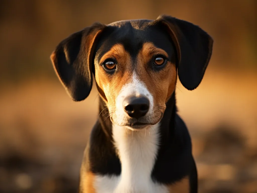 Primer plano de un Beagle con la luz del atardecer