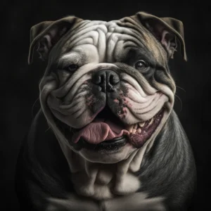 Bulldog ingles 2 Retrato de bulldog sonriente