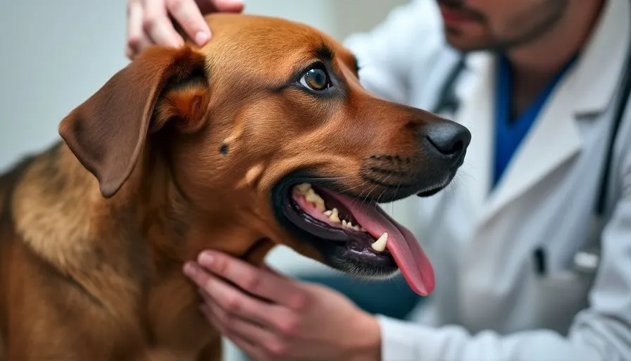 Alergias en perros 2 Un veterinario examinando a un perro con síntomas de alergia