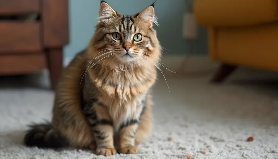 Gusanos en gatos 3 Gato doméstico mostrando síntomas visibles de infección parasitaria