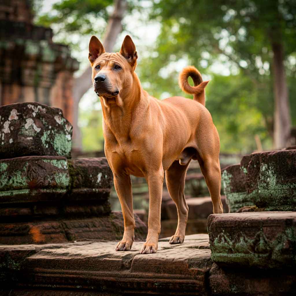 Ridgeback tailandés 10 Ridgeback tailandés posando entre ruinas antiguas.